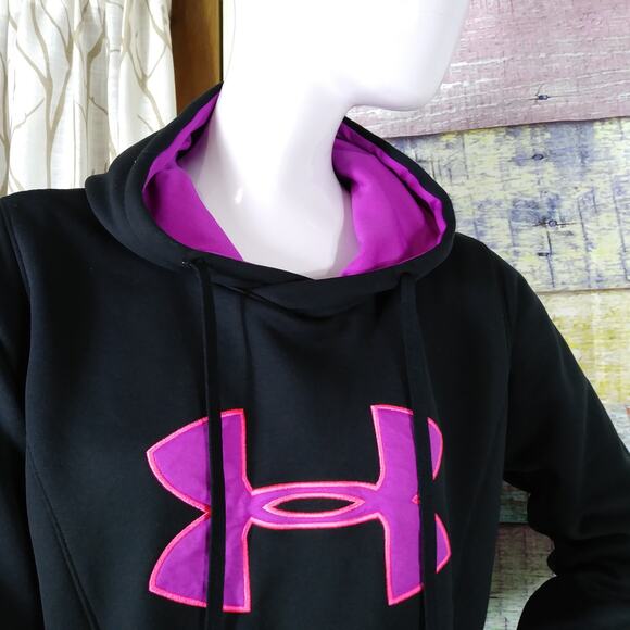 Under Armour Storm black hoodie Purple logo size small - Picture 6 of 7